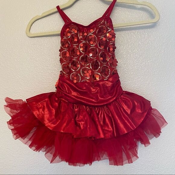 Weissman Dance costume Red tutu ballet jazz dress leotard 6150 small child SC 6 - Picture 2 of 13